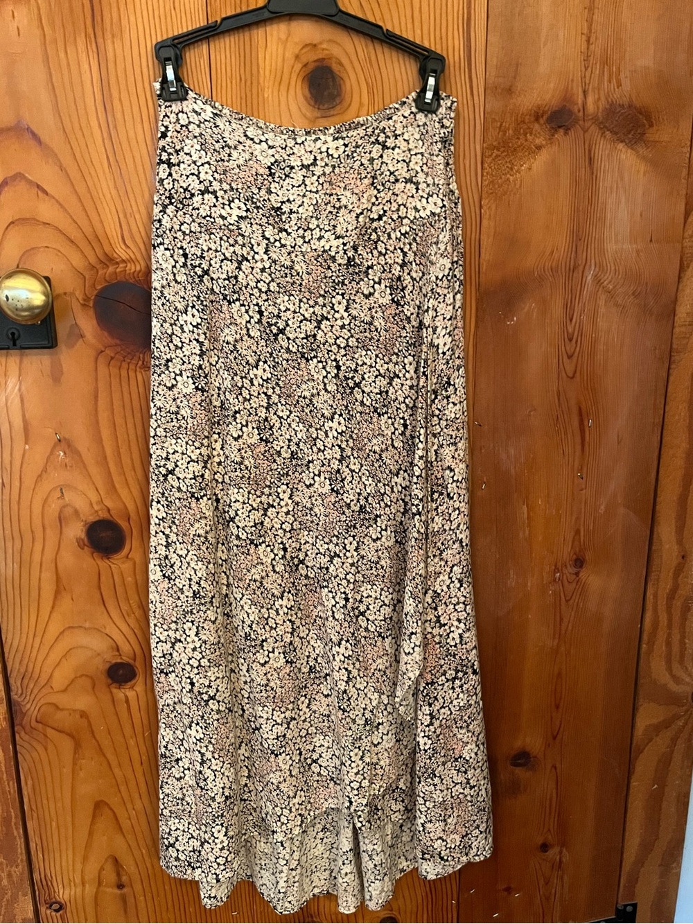 Black Floral High Rise Skirt